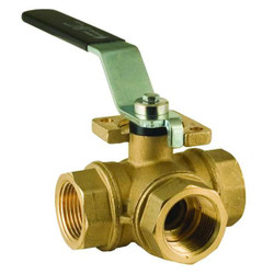 Bonomi Manual 3-Way Ball Valve,1/2",Brass 365N-1/2
