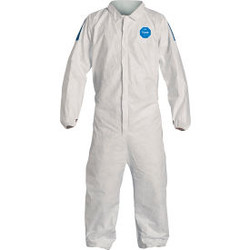 DuPont Tyvek 400D Coverall  Elastic Wrist & Ankle Stormflap White Blue 2X 25/Qty