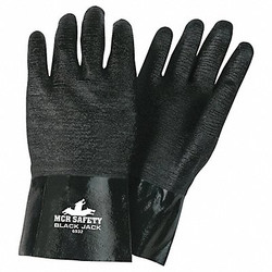 Mcr Safety Chemical Gloves,L,12 in. L,Blk,PK12 6932
