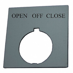 Eaton Legend Plate,Square,Open Off Close,Black HT8SP53