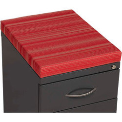 Interion 2 Drawer Box/File Pedestal - Charcoal with Red Cushion Top