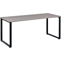 Interion Open Plan Office Desk - 48""W x 24""D x 29""H - Gray Top with Black Leg