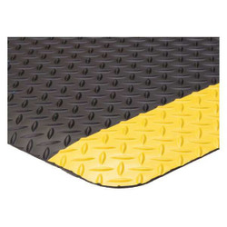 Condor Antifatigue Mat,Black,YllwBrdr,2ft.x3ft.  6ENJ2