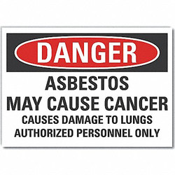 Lyle Asbestos Danger Rflctv Label,3.5inx5in LCU4-0695-RD_5X3.5