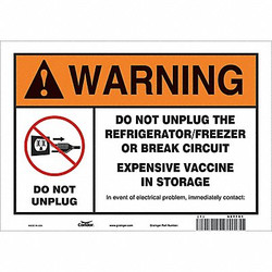 Condor Vaccine Refrigerator Freezer Sign 60YF91