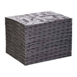 Pig Absorbent Pad,Universal,Black/Gray,PK100 MAT117