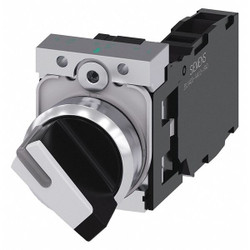 Siemens SelectorSwtch,Illum,2Pos,22mm,BlackWhite 3SU1150-2BF60-1FA0