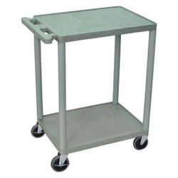 Sim Supply Utility Cart,300 lb. Cap.,PE,2 Shelves  HE32-G