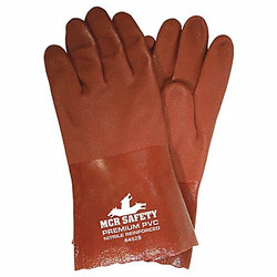 Mcr Safety Chemical Gloves,L,Red,Sandy,PVC,PK12 6452S