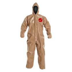 Dupont Hooded Coveralls,XL,Tan,Tychem 5000,PK6  C3127TTNXL000600