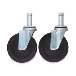 Metro Stem Swivel Casters,5x5x2 3/8in,Rbbr,PK2 PK0059G