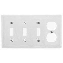 Hubbell Wiring Device-Kellems Toggle Switch Wall Plate,White P38W