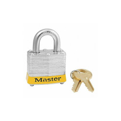 Master Lock Lockout Padlock,KA,Yellow,1-1/4"H,PK6 3KAS6YLW