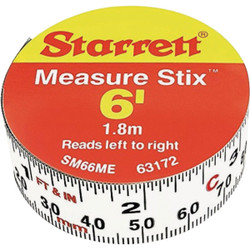 Starrett 6 Ft. SAE/Metric Steel Self Adhesive Measuring Tape (Left-to-Right)