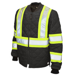 Tough Duck Quilted Safety Jacket,M,Black S43211