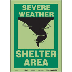 Condor Safety Sign,14 in x 10 in,Glow Vinyl 480J25
