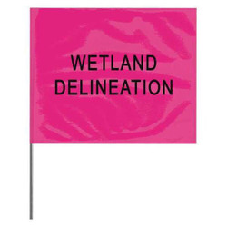 Presco Marking Flag,Pink Glo,Water,PVC,PK100 4530PGBK381-200