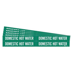 Brady Pipe Marker,Domestic Hot Water,PK5 7350-4-PK