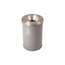 Justrite Trash Can,Round,15 gal.,Gray 26615G