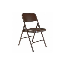 National Public Seating Folding Chair,Brown,Steel,Unpadded,PK4 203