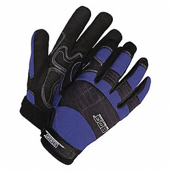 Bdg Mechanics Gloves,Black/Blue,Slip-On,M 20-1-10605N-M