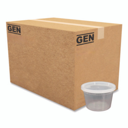 Gen Plastic Deli Container with Lid, 32 oz, Clear, Plastic, 240/Carton