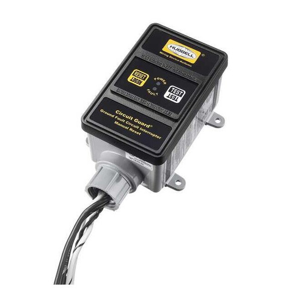 Hubbell Wiring Device-Kellems GFCI,Hard Wired,120V,30A,Black GFHW13005