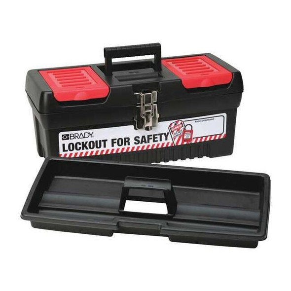Brady Lockout Tool Box, Polypropylene, 16-13/64" Width, 7-13/16" Height 105906