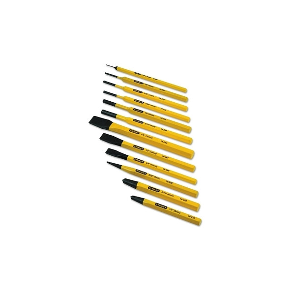 12 Pc Cold Chisel and Punch Set, 3 Cold Chisels, 9 Punches
