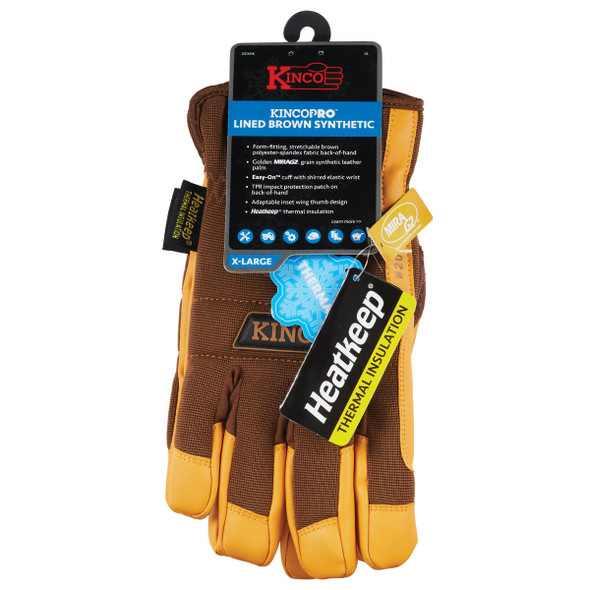 KincoPro MiraG2 Men's XL Grain Faux Leather Thermal Lined Winter Work Glove KincoPro MiraG2 Men's XL Grain Faux Leather Thermal Lined Winter Work Glove