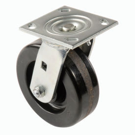 Global Industrial Heavy Duty Swivel Plate Caster 5"" Plastic Wheel 500 Lb. Capac