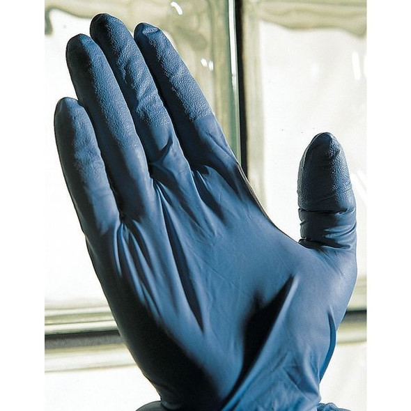 TouchNTuff 92-575, Nitrile Disposable Gloves, 4.3 mil Palm, Food Grade, Powdered, L, 100 PK, Blue