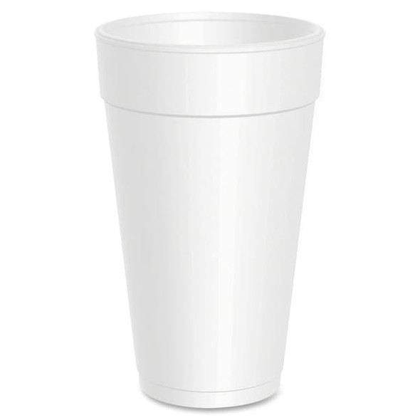 Dart Disposable Hot Cup,20oz,White,Foam,PK500 20J16 Dart Disposable Hot Cup,20oz,White,Foam,PK500 20J16