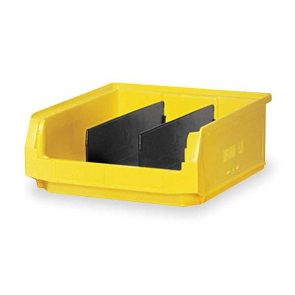 Storage Bin, Polyethylene, Yellow, 5 7/8 in H, 12 3/8 in W, 19 3/4 in L