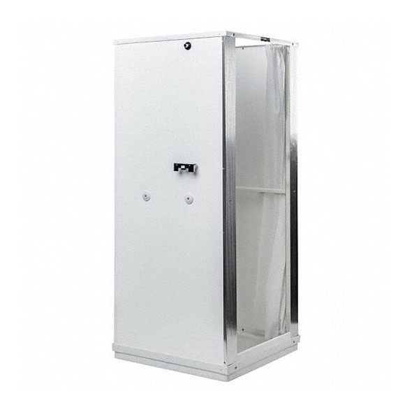 Durastall Square Shower Stall, 32-5/8 in x 32-5/8 in Base, 75-3/8 in H, Thermoplastic, Center Drain