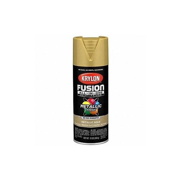Krylon Metallic Spray Paint, Gold, Metallic, Solvent, 12 oz K02770007