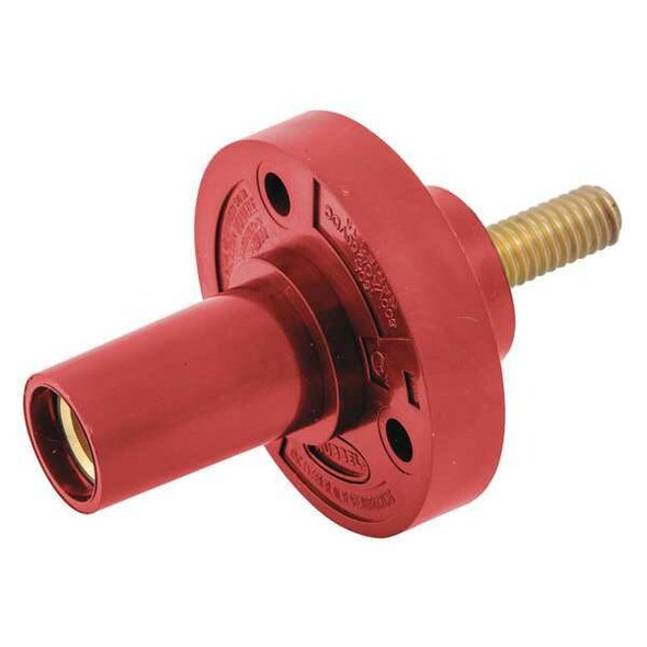 Hubbell Wiring Device-Kellems Receptacle, Stud, Red, Taper Nose HBL15FRSR