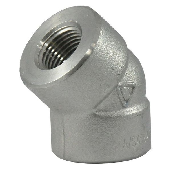 Manufacturer Varies 45 Elbow,304 SS, 1/2 in,FNPT,Class 3000 2UA63