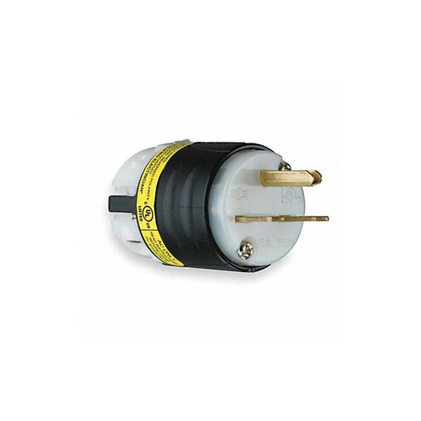 Straight Blade Plug, 6-15P, 15 A, 250V AC, 2 Pole, Screw Terminals, Grounded