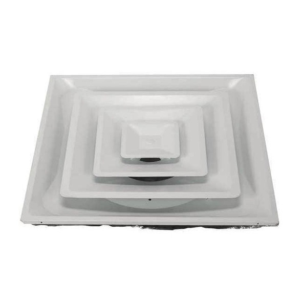 Manufacturer Varies 6 to 12 in Square 3 Cone Diffuser, White 4JRL3