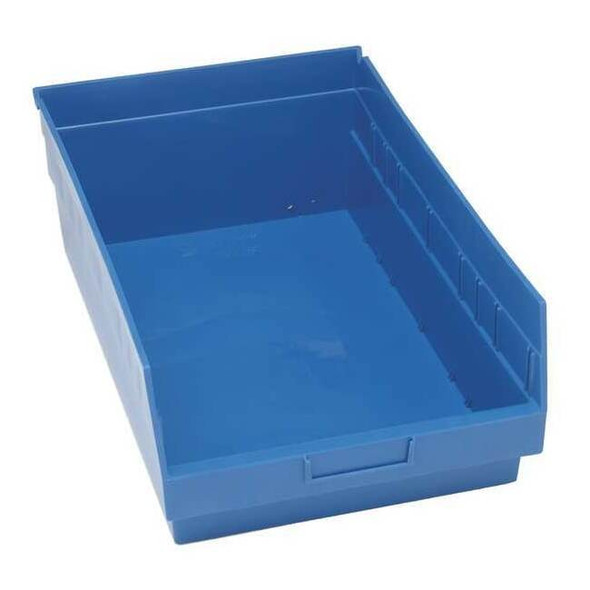Shelf Storage Bin, Polypropylene, Blue, 8 in H, 11 1/8 in W, 17 7/8 in L