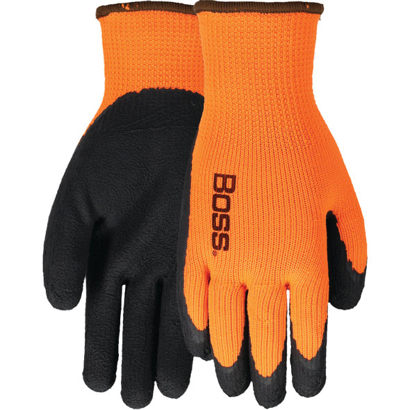 Boss Men's Large Latex Coated High-Visibility Orange Glove B93224-L