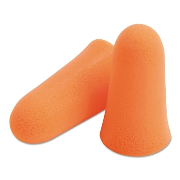 Mellows Foam Ear Plugs, Polyurethane, Bright Orange, Uncorded