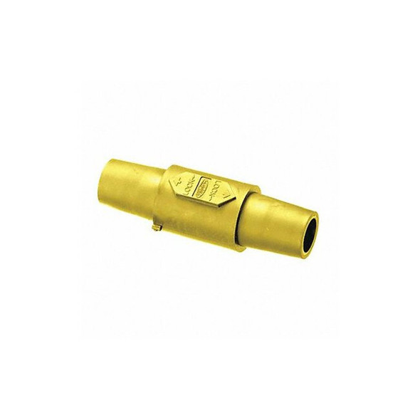 Hubbell Wiring Device-Kellems Double Connector,Yellow,Female-Female HBLDFY Hubbell Wiring Device-Kellems Double Connector,Yellow,Female-Female HBLDFY