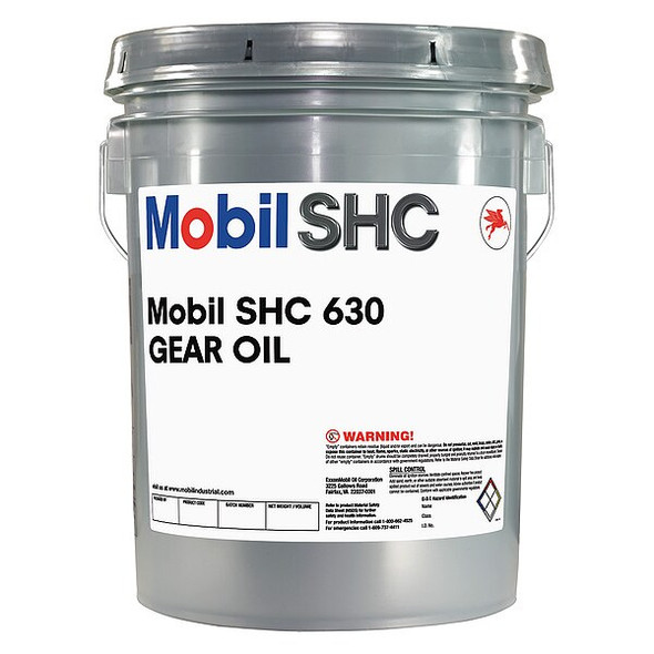 Mobil Gear Oil, 5 gal, Pail, Synthetic, ISO Viscosity Grade 220, Orange 110843