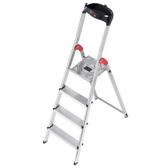 Hailo 4 ft 7 in Aluminum Platform Stepladder, 330 lb Capacity 9204010008