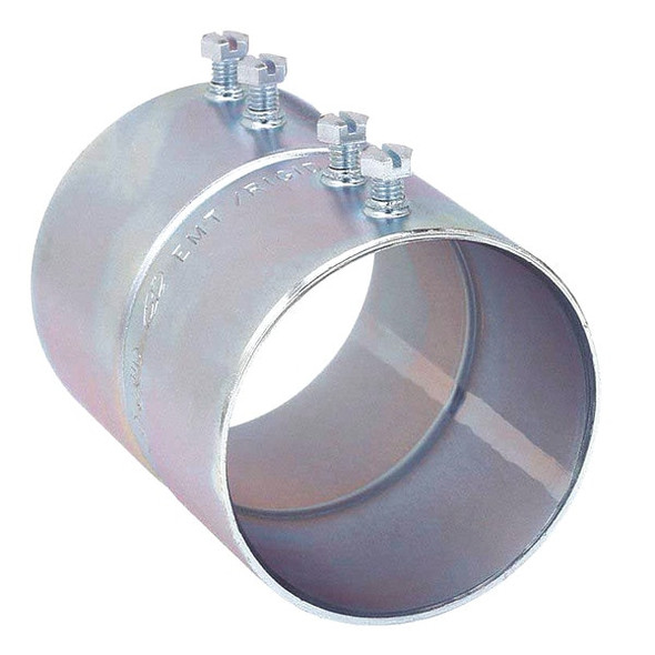 Raco EMT/IMC Coupling, 3 in, Set Screw, Steel, Zinc Plated, Gray 2152