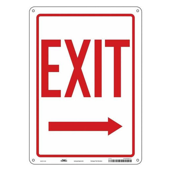 Condor Exit Sign, Aluminum, 10" W, 14" H, Exit, White 480M31