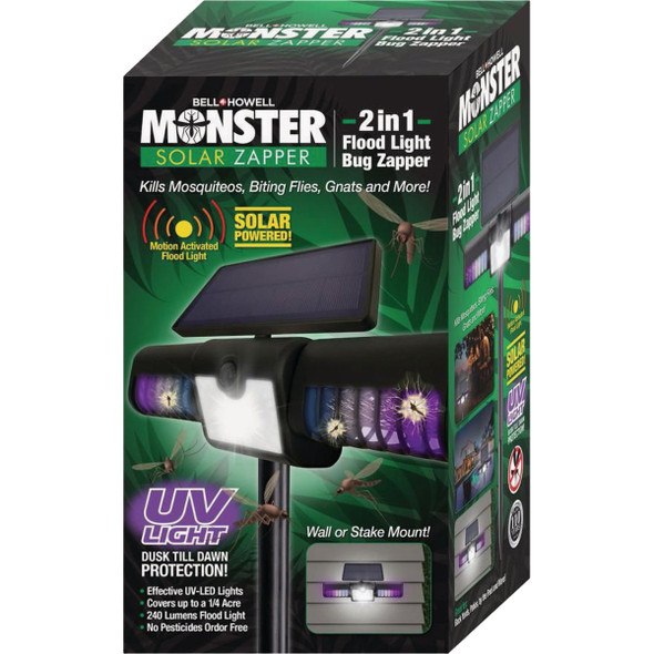 Bell+Howell Monster Solar 2-In-1 Flood Light Bug Zapper 8578