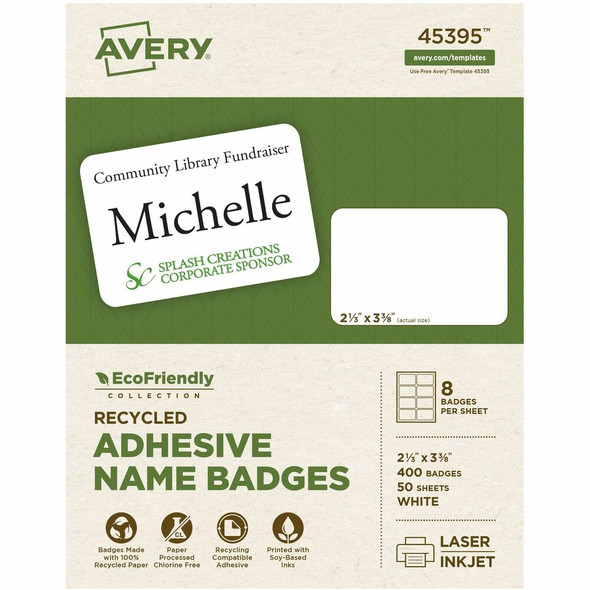 Avery&reg; EcoFriendly Name Badge Label 45395